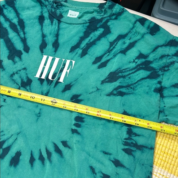 HUF Worldwide Tie Dye Long Sleeve T-shirt Green Pink Large - Picture 9 of 10